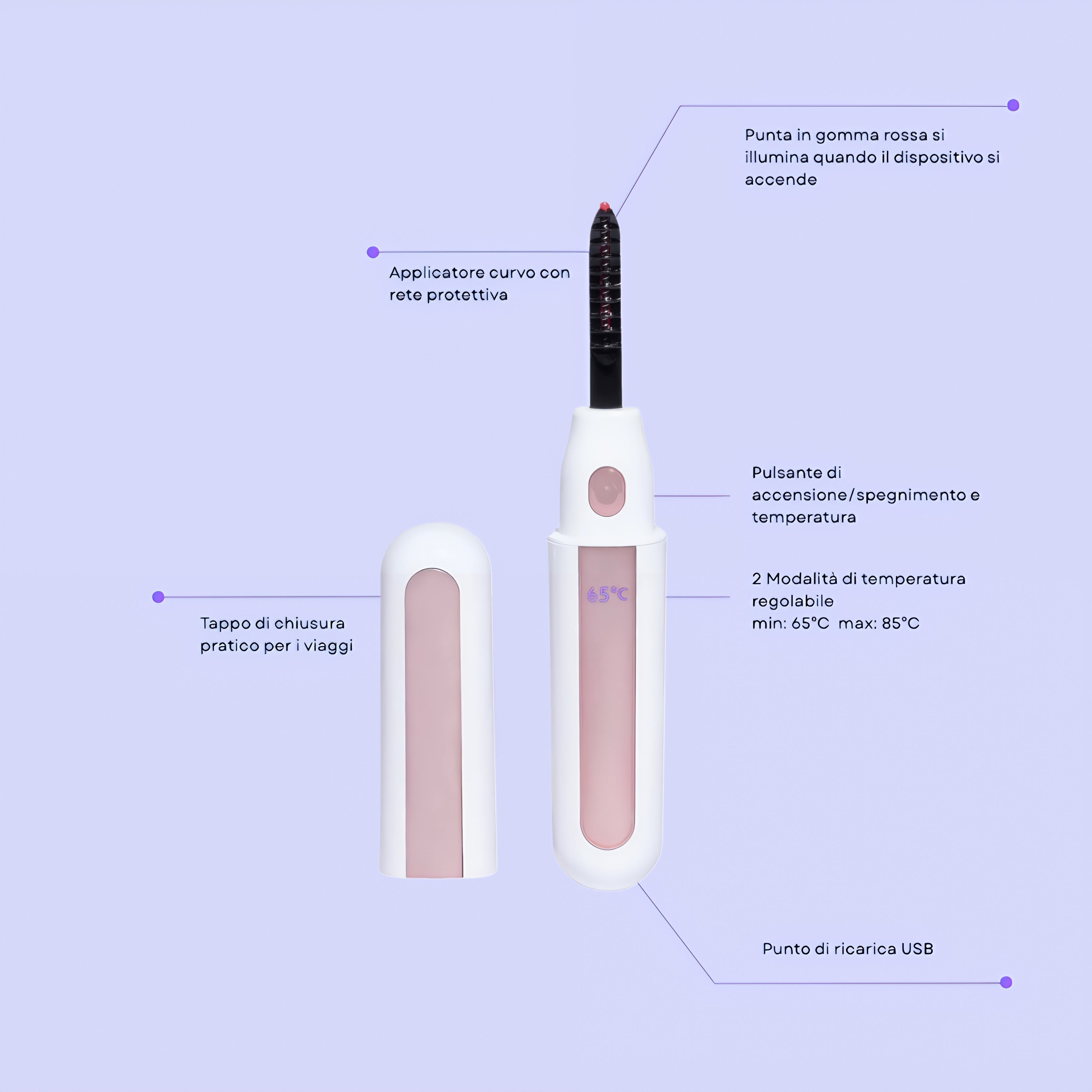 Crisalis- Piegaciglia Portatile Elettrico